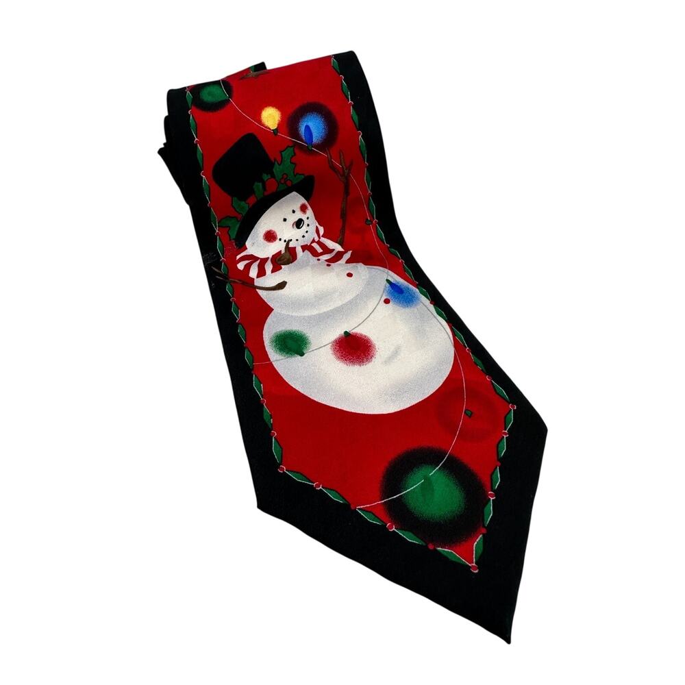Hallmark Cool Yule Snowman Christmas Holiday Necktie Men's Novelty Tie Vintage